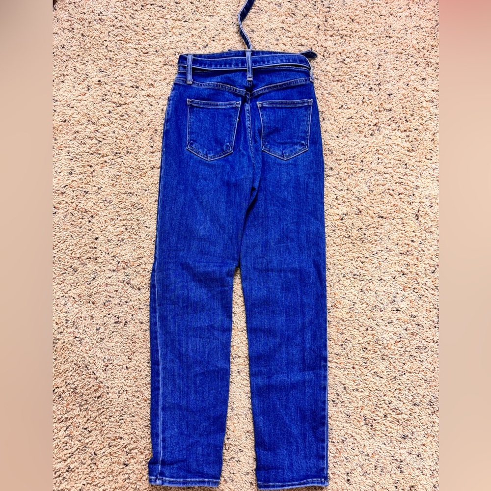 Just Black Women's High Waisted Belted Blue Jeans - Picture 3 of 3